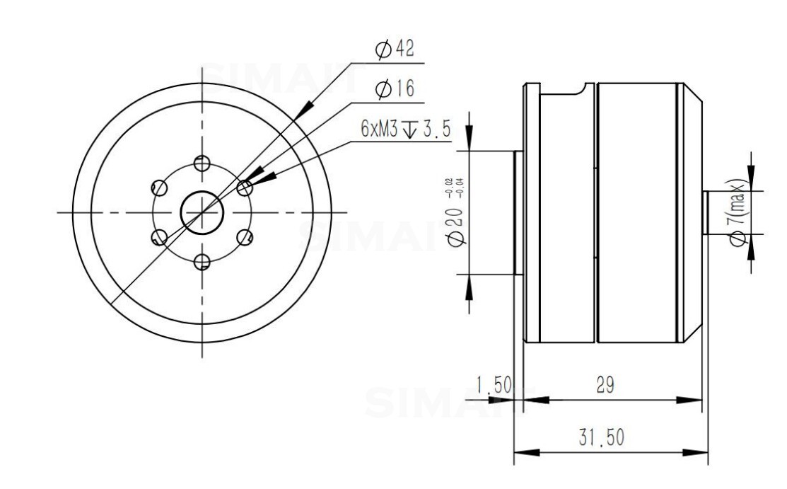 Direct Drive Servo Motor Robotics - สำหรับมอเตอร์ฮับ BLDC รุ่น DAMIAO DM-H3510 24V
