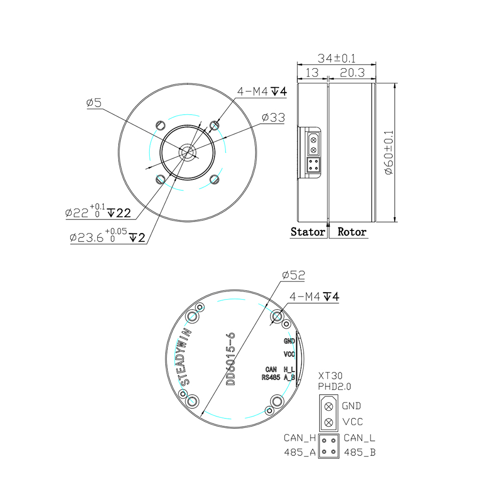 มอเตอร์เซอร์โวแบบขับตรง DD6015 - Direct Drive Servo Motor Robotics บทวิจารณ์และราคา